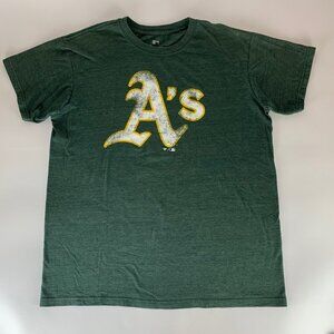 Oakland Athletic MLB Green Fanatics Short Sleeve Crewneck Shirt Mens Large